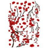 Crearreda Samolepicí dekorace Crearreda L Red Ramage 44224 Větev s červenými květy