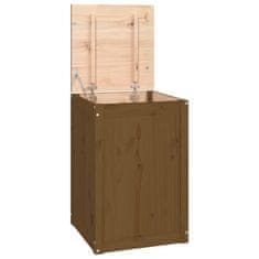 shumee Box na prádlo medově hnědý 44 x 44 x 66 cm masivní borové dřevo