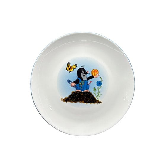 Thun Dětský porcelánový talíř mělký Krtek a kalhoty, průměr 210 mm, THUN 1794, 1 ks