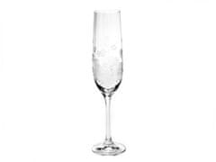 Crystalex Sklenice na šampaňské Viola Sněhové vločky 190 ml, 6 ks