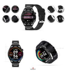 Giewont Smartwatch Giewont GW450-2 Black + Black Leather Strap