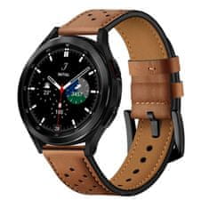 Tech-protect Řemínek Leather Samsung Galaxy Watch 4 / 5 / 5 Pro / 6 Brown