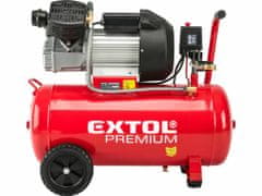 Extol Premium Kompresor olejový dvouválcový, příkon 2,2kW, nádoba 50l, Max. 8bar