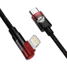 BASEUS MVP Elbow kabel USB-C / Lightning 20W 2m, černý/červený