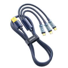 Joyroom 3in1 kabel USB - USB-C / Lightning / micro USB 3.5A 1.2m, modrý