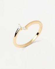 PDPAOLA Jemný pozlacený prsten se zirkony EVA Gold AN01-876 (Obvod 48 mm)