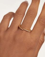 PDPAOLA Pozlacený otevřený prsten s čirými zirkony EMBRACE Gold AN01-805 (Obvod 50 mm)