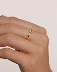 PDPAOLA Jemný pozlacený prsten se zirkony EVA Gold AN01-876 (Obvod 48 mm)