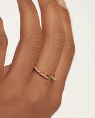 PDPAOLA Pozlacený otevřený prsten s čirými zirkony EMBRACE Gold AN01-805 (Obvod 52 mm)