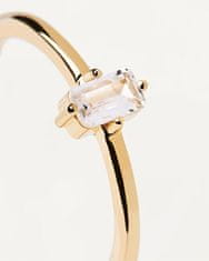PDPAOLA Elegantní pozlacený prsten s čirým zirkonem MIA Gold AN01-806 (Obvod 54 mm)