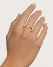 PDPAOLA Elegantní pozlacený prsten s čirým zirkonem MIA Gold AN01-806 (Obvod 54 mm)