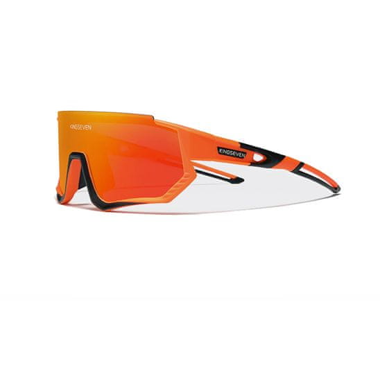 Cyklistické brýle Ls910 Oranžovo - Černá, Sklo Červené C08