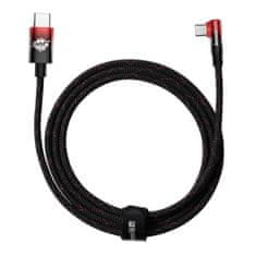 BASEUS MVP Elbow kabel USB-C / USB-C 100W 5A 2m, černý/červený