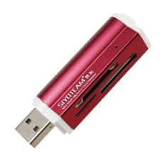 Northix All-in-One USB čtečka paměťových karet - Červené 