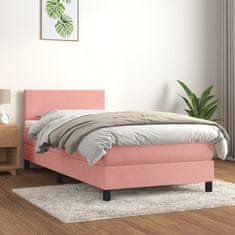 shumee Box spring postel s matrací růžová 100x200 cm samet