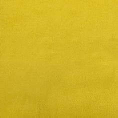 Greatstore 2místná rozkládací pohovka s podnožkou žlutá samet