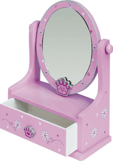 Teddies  Zrcadlo šperkovnice zásuvka dřevo 16,2x24,2x8,5cm 3 barvy