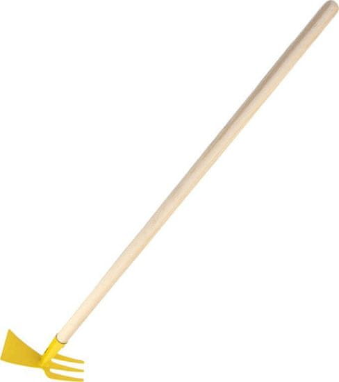 Teddies  Motyka/Motyčka oboustranná žlutá s násadou kov/dřevo 80cm nářadí