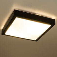 INNA Čtvercový plafon LED stropní panel 2xE27 IP44 černý