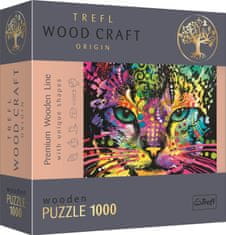 Trefl  Wood Craft Origin puzzle Barevná kočka 1000 dílků