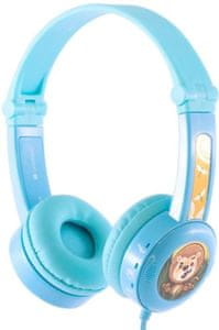 bezpečná dětská sluchátka buddpyhones travel kabelové připojení pěkný zvukový projev omezená hlasitost