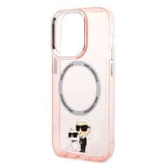 Karl Lagerfeld KLHMP14LHNKCIP hard silikonové pouzdro iPhone 14 PRO 6.1" pink Iconic Karl&Choupette Magsafe