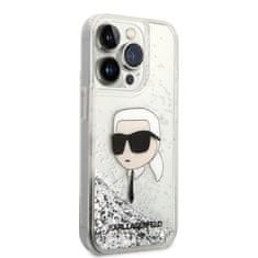 Karl Lagerfeld KLHCP14LLNKHCH hard silikonové pouzdro iPhone 14 PRO 6.1" silver Glitter Karl Head