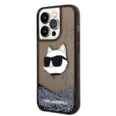 Karl Lagerfeld KLHCP14LLNCHCK hard silikonové pouzdro iPhone 14 PRO 6.1" black Glitter Choupette Head