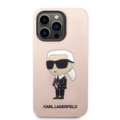 Karl Lagerfeld KLHMP14LSNIKBCP hard silikonové pouzdro iPhone 14 PRO 6.1" pink Silicone Ikonik Magsafe