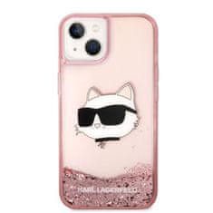 Karl Lagerfeld KLHCP14MLNCHCP hard silikonové pouzdro iPhone 14 PLUS 6.7" pink Glitter Choupette Head