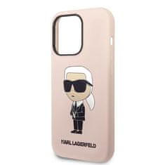 Karl Lagerfeld KLHMP14LSNIKBCP hard silikonové pouzdro iPhone 14 PRO 6.1" pink Silicone Ikonik Magsafe