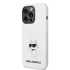 Karl Lagerfeld KLHMP14LSNCHBCH hard silikonové pouzdro iPhone 14 PRO 6.1" white Silicone Choupette MagSafe