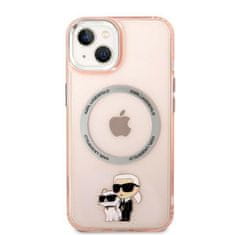 Karl Lagerfeld KLHMP14MHNKCIP hard silikonové pouzdro iPhone 14 PLUS 6.7" pink Iconic Karl&Choupette Magsafe