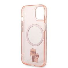 Karl Lagerfeld KLHMP14MHNKCIP hard silikonové pouzdro iPhone 14 PLUS 6.7" pink Iconic Karl&Choupette Magsafe