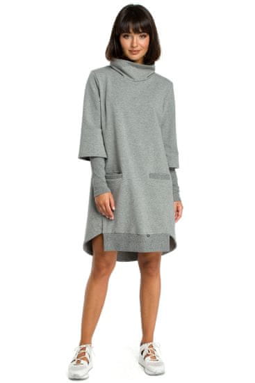 BeWear Dámské mini šaty Yulara B089 šedá