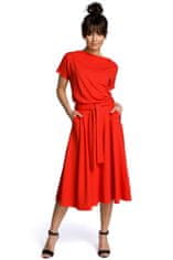 BeWear Dámské midi šaty Evap B067 červená M