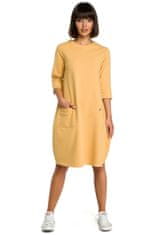 BeWear Dámské midi šaty Czesl B083 žlutá M