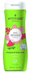 Attitude Dětské tělové mýdlo a šampon (2v1) Little leaves s vůní melounu a kokosu 473 ml