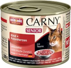 Animonda Carny Senior konzerva pro kočky hovězí+krůtí srdce 200g