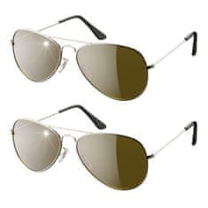 LEBULA Eagle Eyes - Aviator Sunglasses set 2 ks - stříbrné