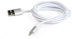 Gembird CABLEXPERT Kabel USB 2.0 Lightning (IP5 a vyšší) nabíjecí a synchronizační kabel, opletený, 1,8m, stříbrný, blister