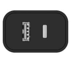 ColorWay 1x USB a 1x USB-C/ síťová nabíječka/ 20W/ 100V-240V/ Černá