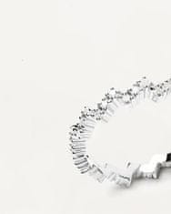 PDPAOLA Třpytivý stříbrný prsten se zirkony ZIPPER Silver AN02-685 (Obvod 50 mm)