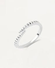 PDPAOLA Stříbrný otevřený prsten s čirými zirkony EMBRACE Silver AN02-805 (Obvod 50 mm)