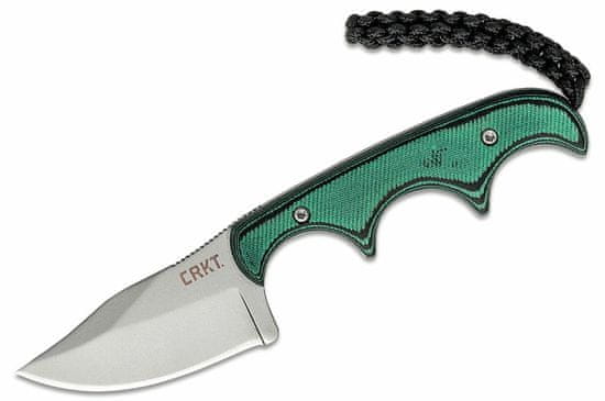 CRKT CR-2387 Minimalist Bowie Gears malý nůž na krk 5,3 cm, zeleno-černá, G10, pouzdro
