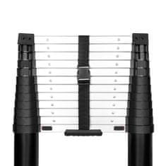 VONROC Teleskopický žebřík PRO - 3,80 m - nový model 2023 | softclose & stabilizační tyč