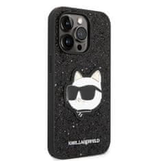 Karl Lagerfeld KLHCP14XG2CPK hard silikonové pouzdro iPhone 14 PRO MAX 6.7" black Glitter Choupette Patch