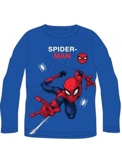 E plus M Chlapecké bavlněné tričko s dlouhým rukávem Spiderman - modré 134