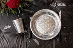 Santex Papírové talíře stříbrné glitter 23cm 10ks