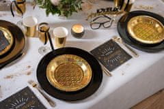 Santex Papírové talíře zlaté glitter 23cm 10ks